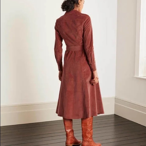 Boden Judith cord corduroy midi dress red oak 6 long - Picture 2 of 6